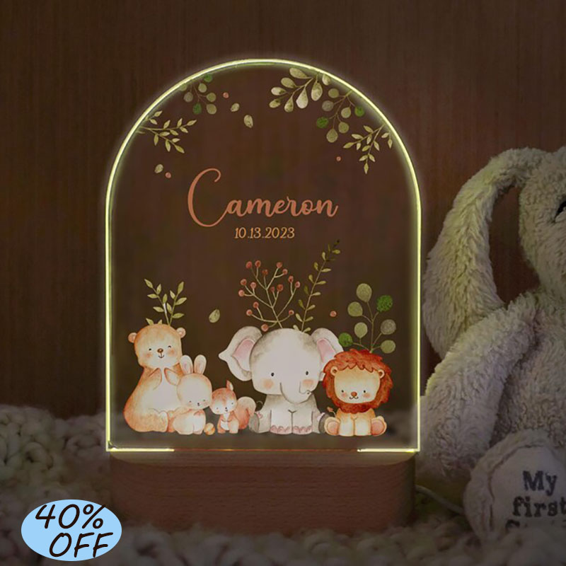 Baby Nursery Egg Light - Aangepaste naam baby nachtlampje gepersonaliseerde cartoon
