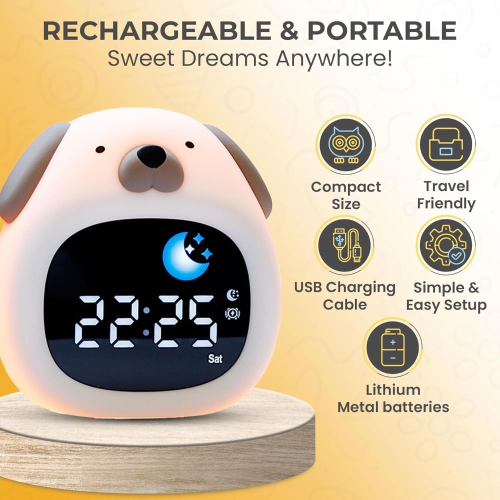 Sound Sleep Trainer Clock - Nieuwe heldere wekker met hondendesign, slaaptrainer,