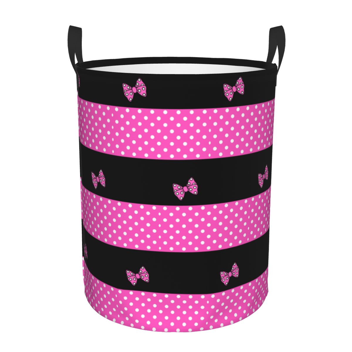 Laundry Hamper Nursery - Aangepaste Roze Minnie Polkadots Wasmand Opvouwbare