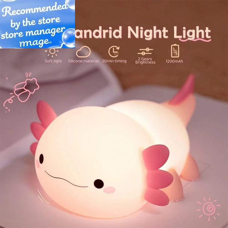 Baby Nursery Egg Light - Schattig Axolotl-nachtlampje Siliconen slaaplamp voor de