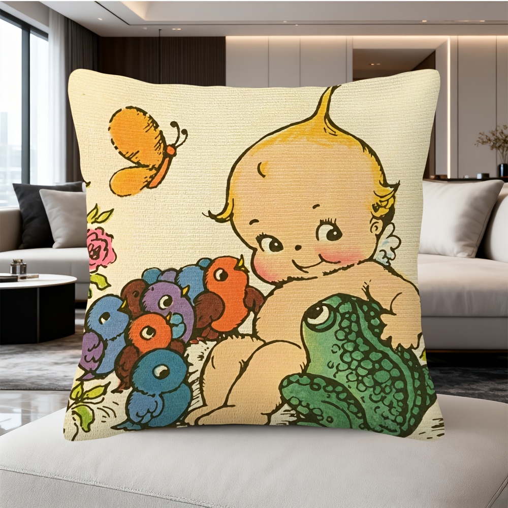 Baby Nursery Cushion - Schattige Baby Kikker Kinderkamer Decoratie Kussensloop