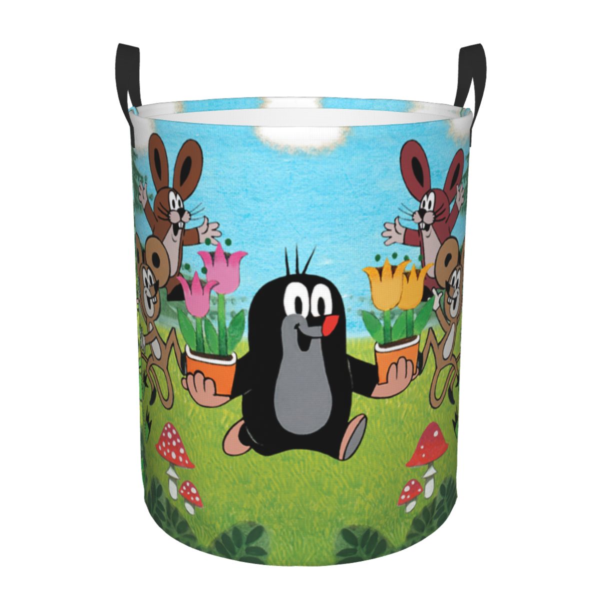 Laundry Hamper Nursery - Happy Mole Wasmand Opvouwbare Cartoon Krtek