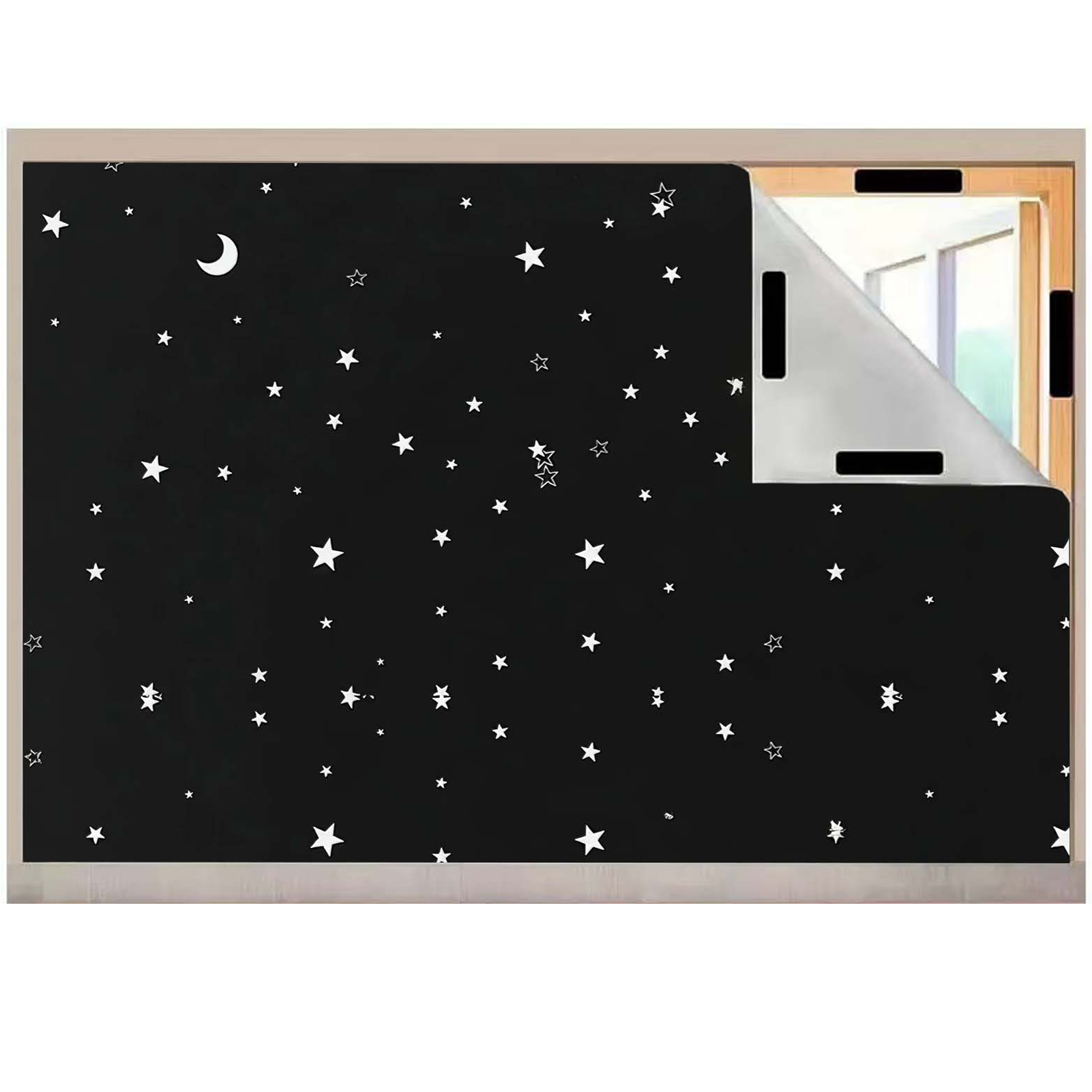 Blackout Curtain Nursery - Verduisteringsgordijnen Slaapkamer Draagbare tinten Geen boren