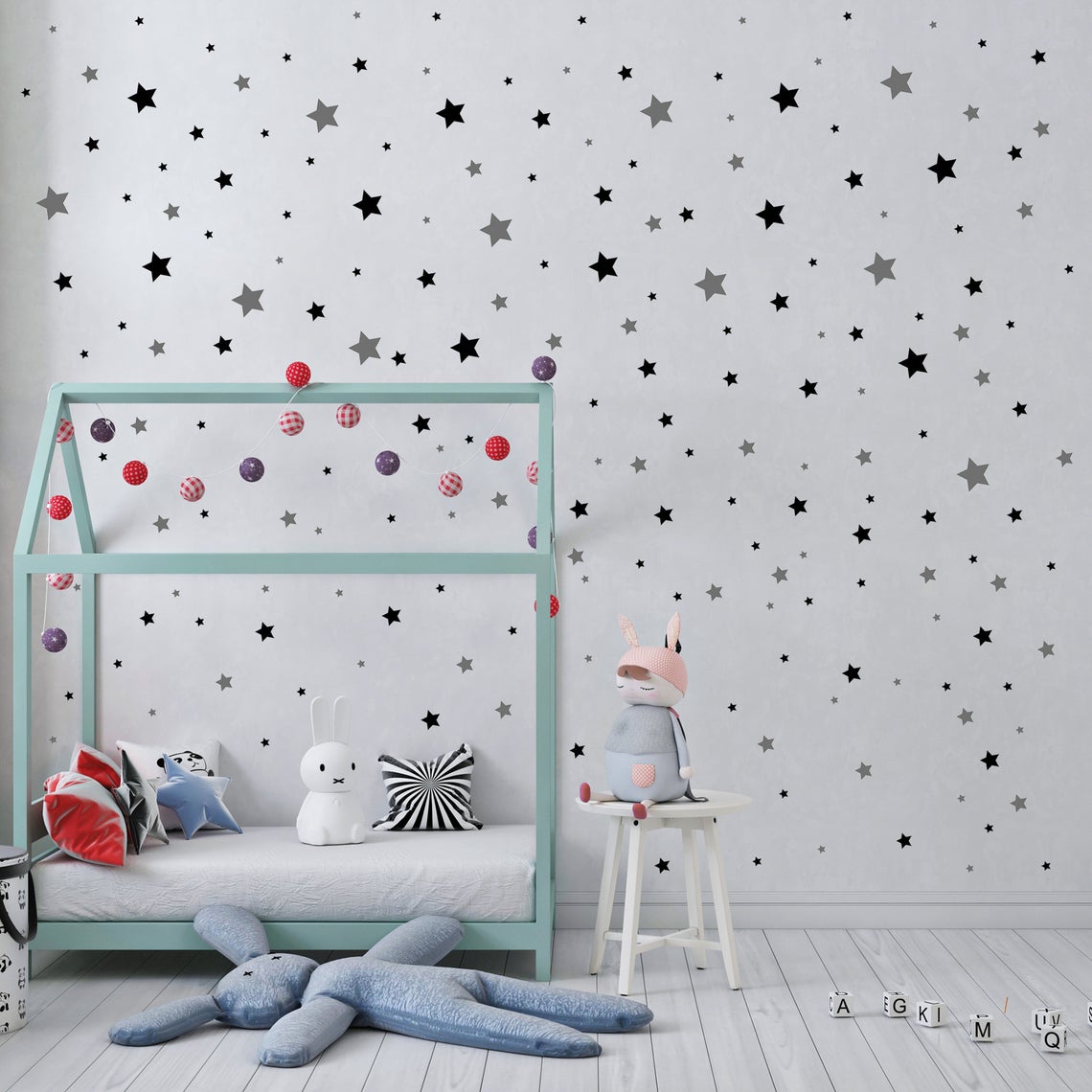 Cartoon 65 stks ster muurstick - Baby Nursery Wallpaper recensie en prijs