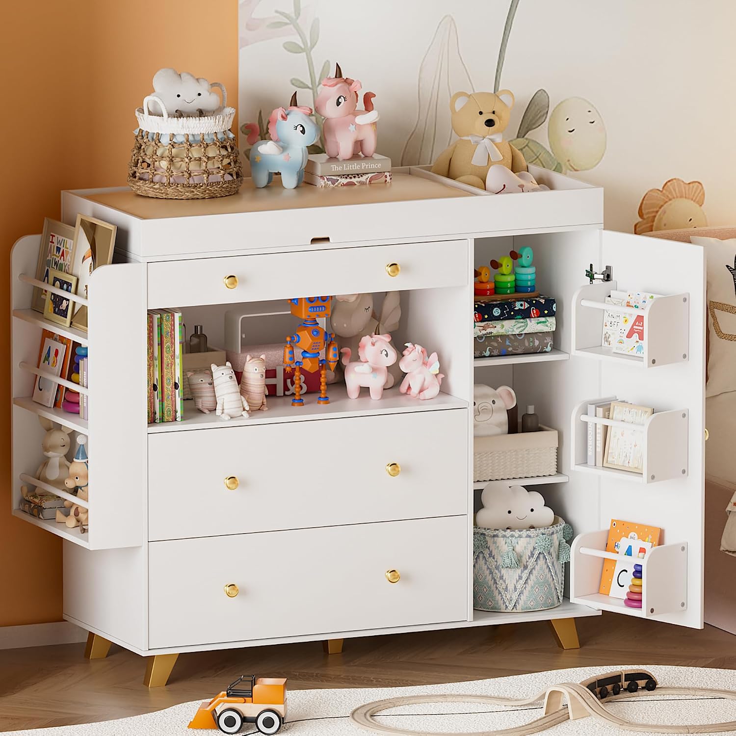 Kinderkast met verschoningskus - Baby Nursery Dresser Changing Table recensie en prijs