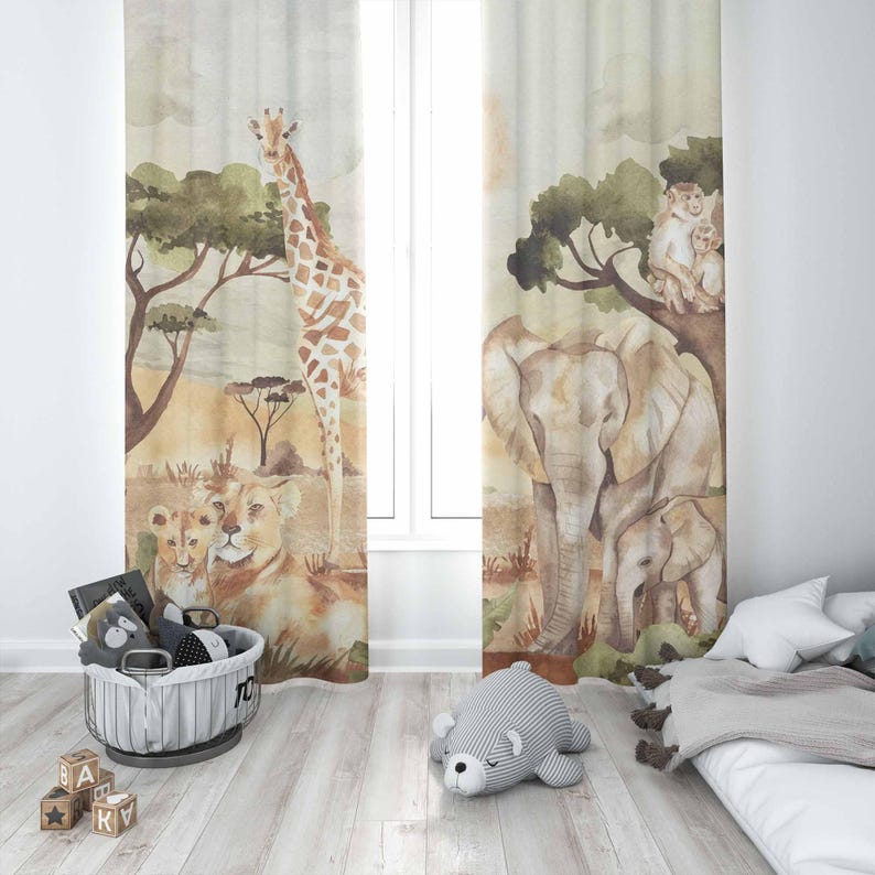 Moeder en Baby Gordijnen Safar - Blackout Curtain Nursery recensie en prijs