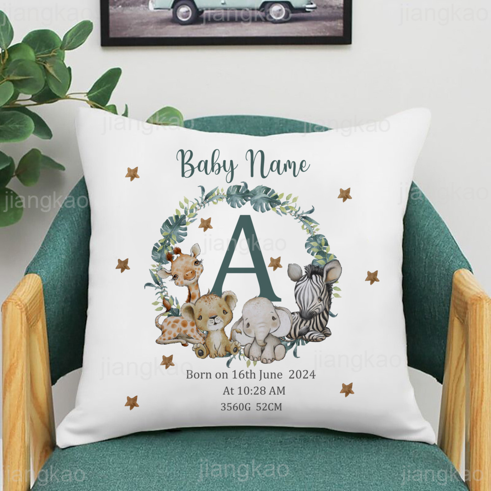 Gepersonaliseerde Safari Dier  - Baby Nursery Cushion recensie en prijs