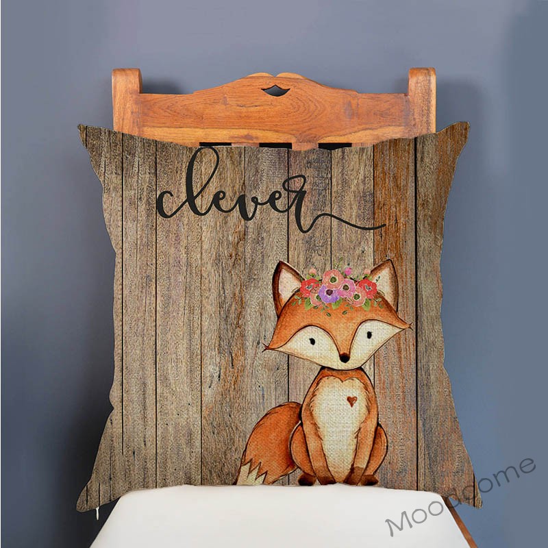 Schattige bosdieren houtstruct - Baby Nursery Cushion recensie en prijs