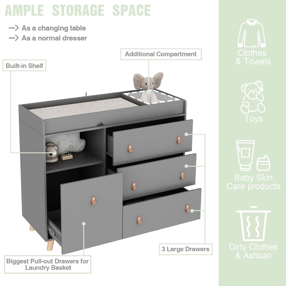 Babycommode commode, twee-in-é - Baby Nursery Dresser Changing Table recensie en prijs