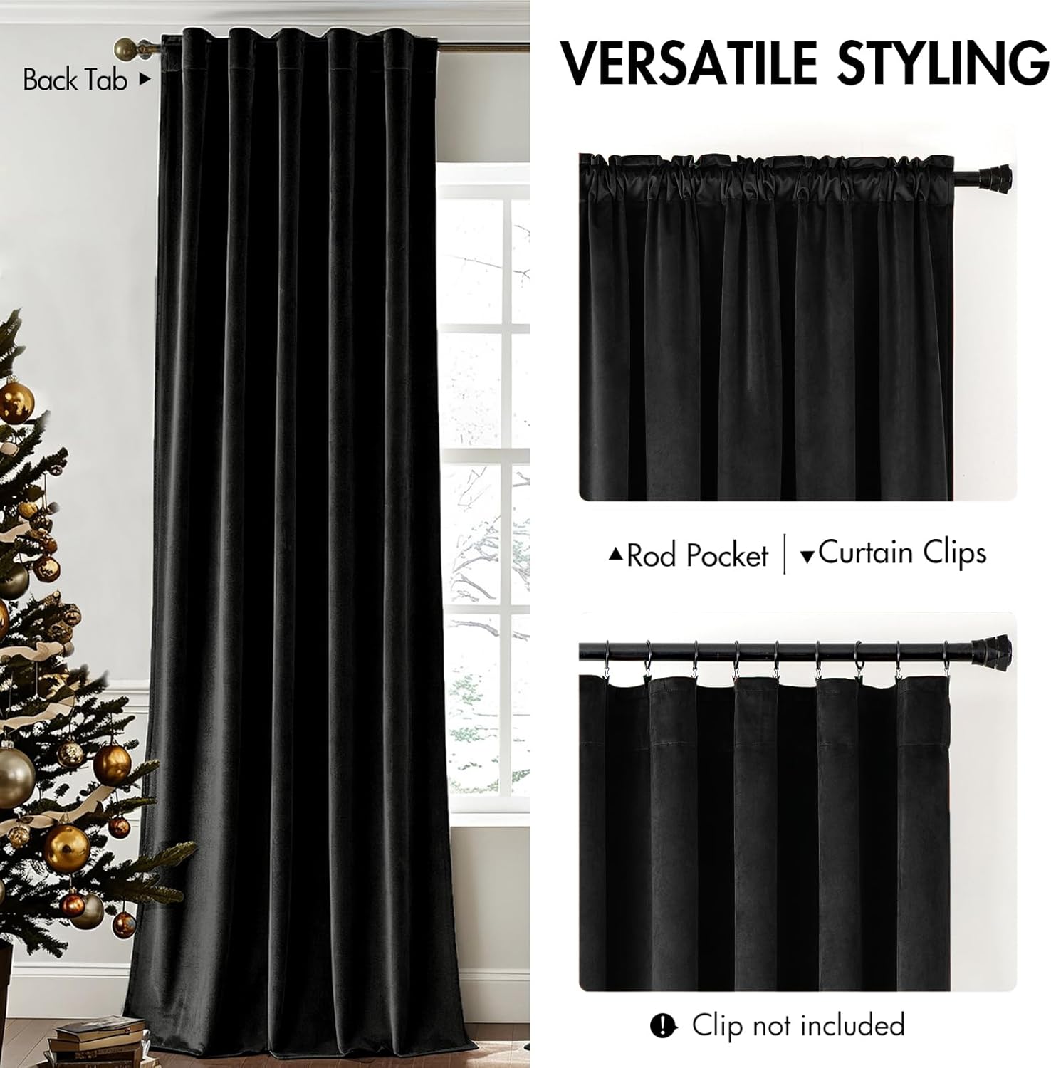 Zwart fluwelen gordijnen 96 in - Blackout Curtain Nursery recensie en prijs