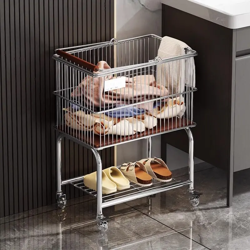 Dubbellaagse wasmand met wiele - Laundry Hamper Nursery recensie en prijs