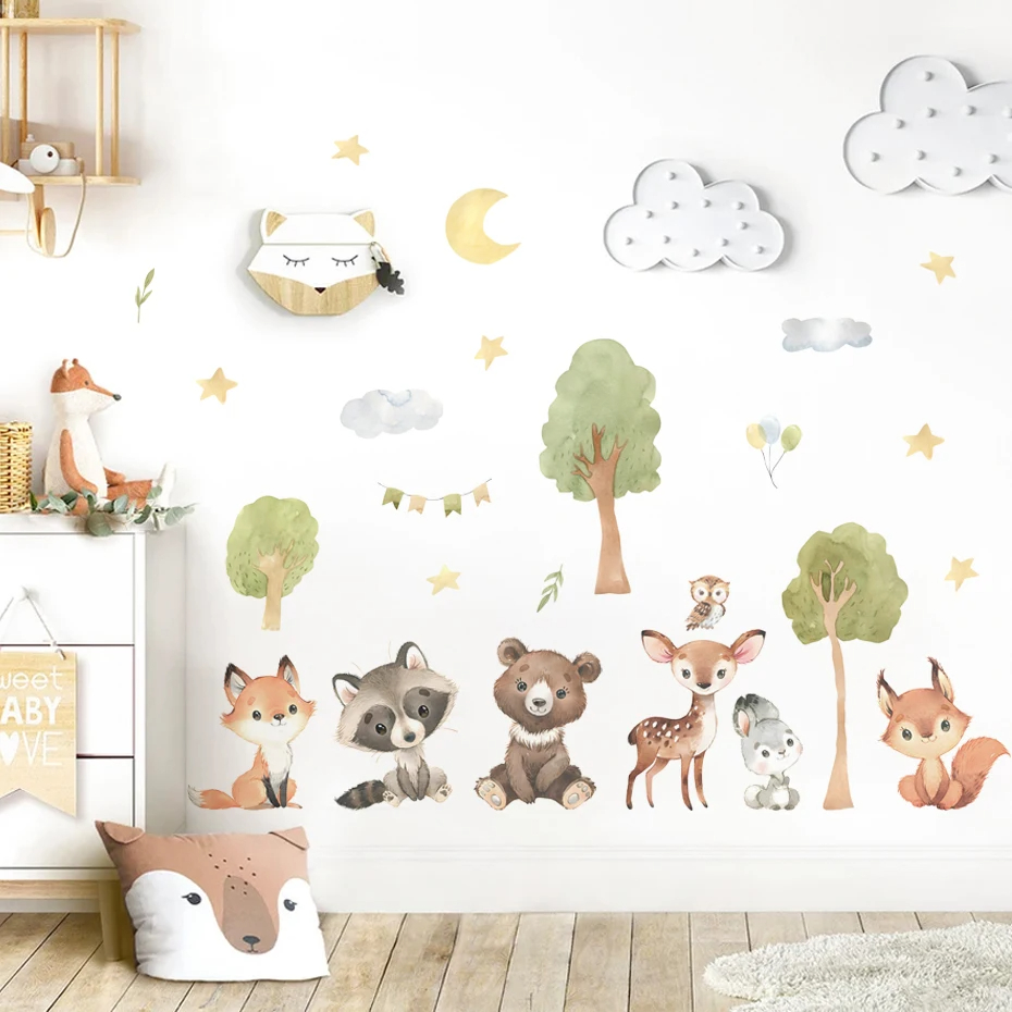 Bosdieren thema beer herten ko - Baby Nursery Animal Theme recensie en prijs
