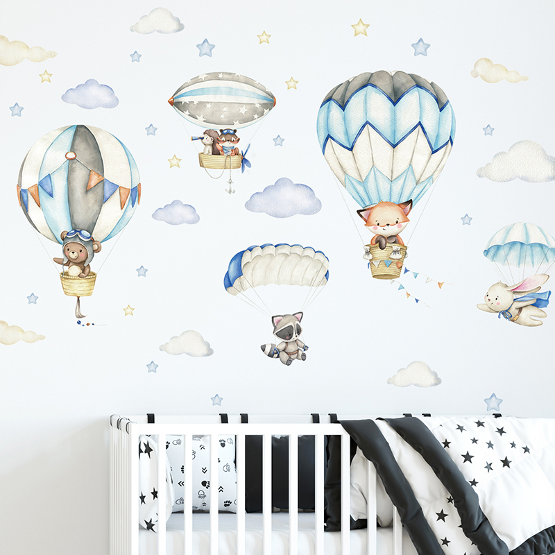 Cartoon Schattige Dieren Lucht - Baby Nursery Wallpaper recensie en prijs