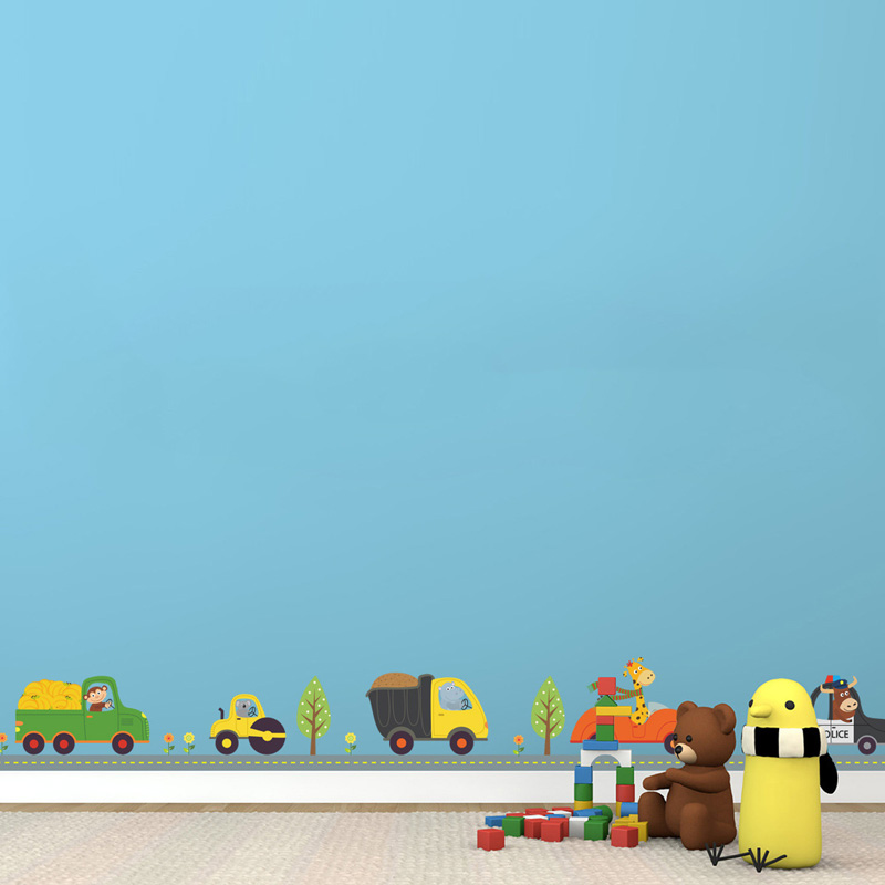 Cartoon Dieren Auto Muursticke - Baby Nursery Wallpaper recensie en prijs