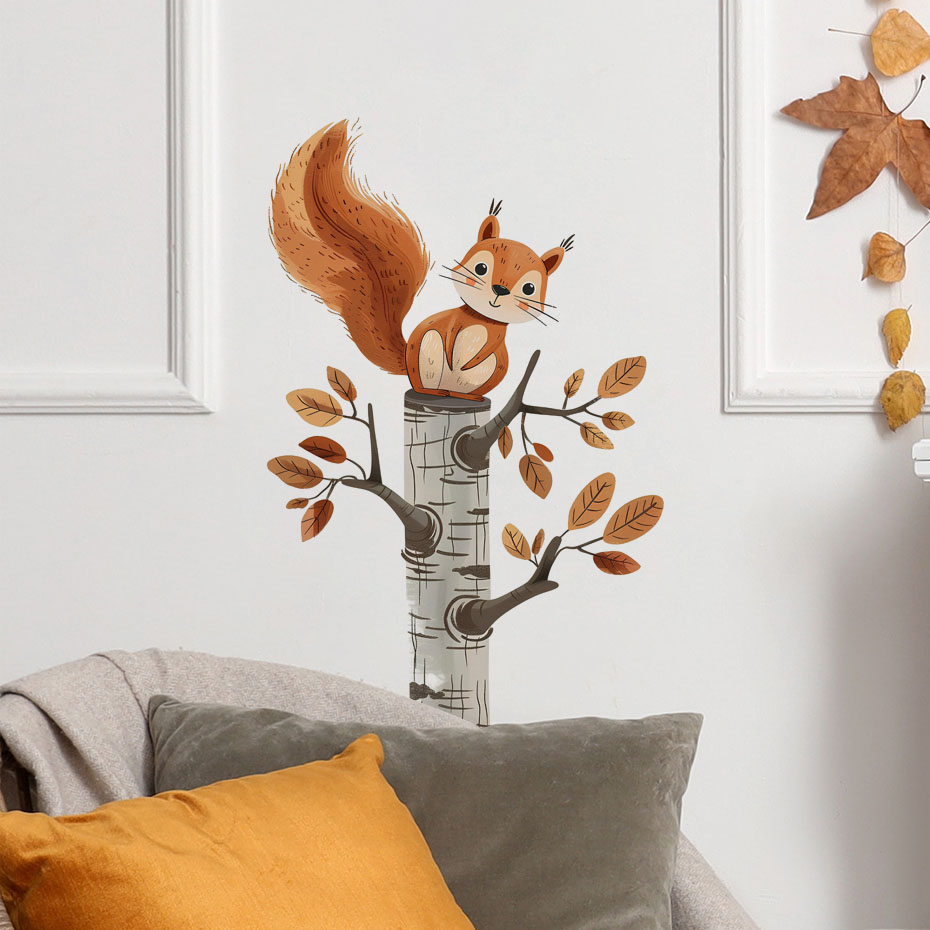 Cartoon Eekhoorn in een Boom D - Baby Nursery Wallpaper recensie en prijs