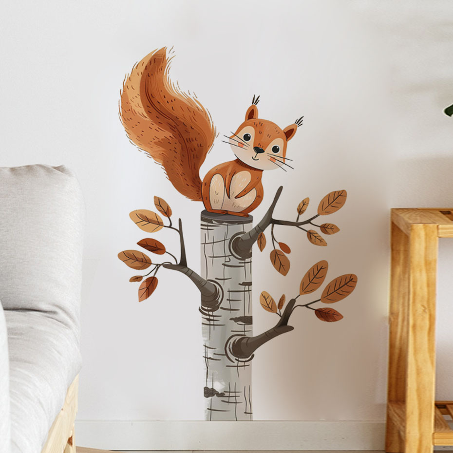 Cartoon Eekhoorn in een Boom D - Baby Nursery Wallpaper recensie en prijs