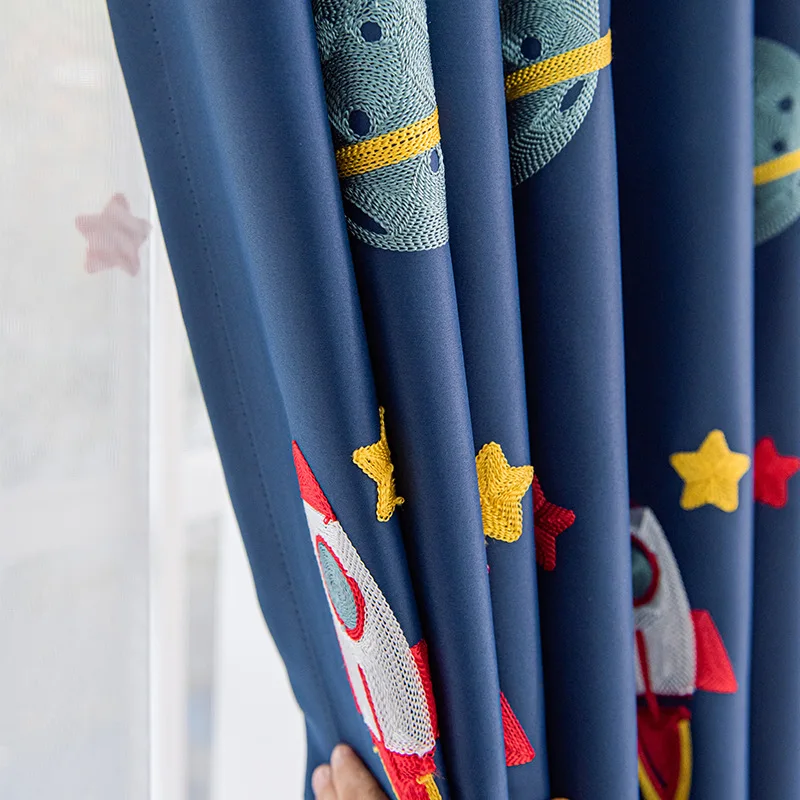 Marineblauwe Cartoon Rocket Ru - Blackout Curtain Nursery recensie en prijs