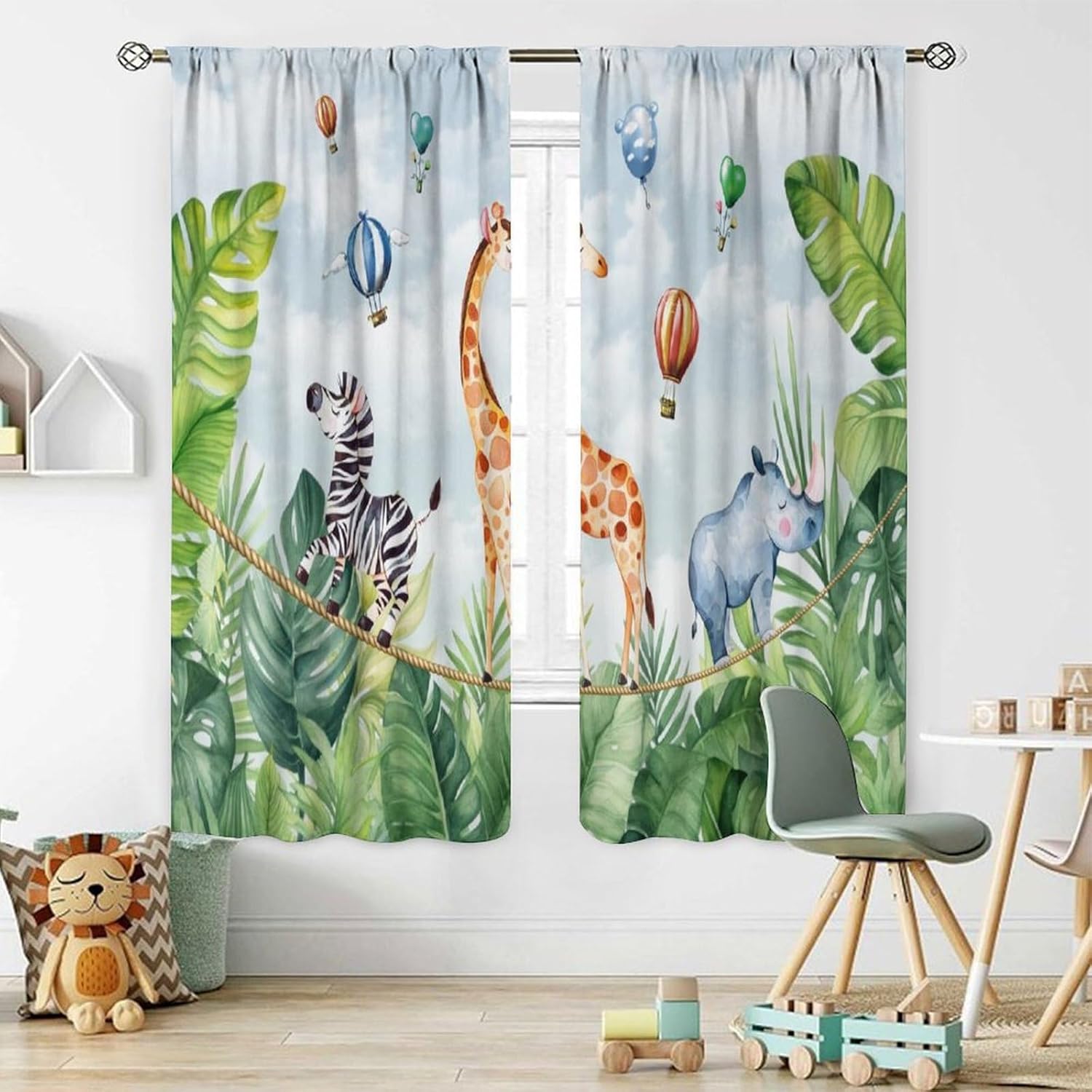 Safari, jungle, verduisterings - Blackout Curtain Nursery recensie en prijs