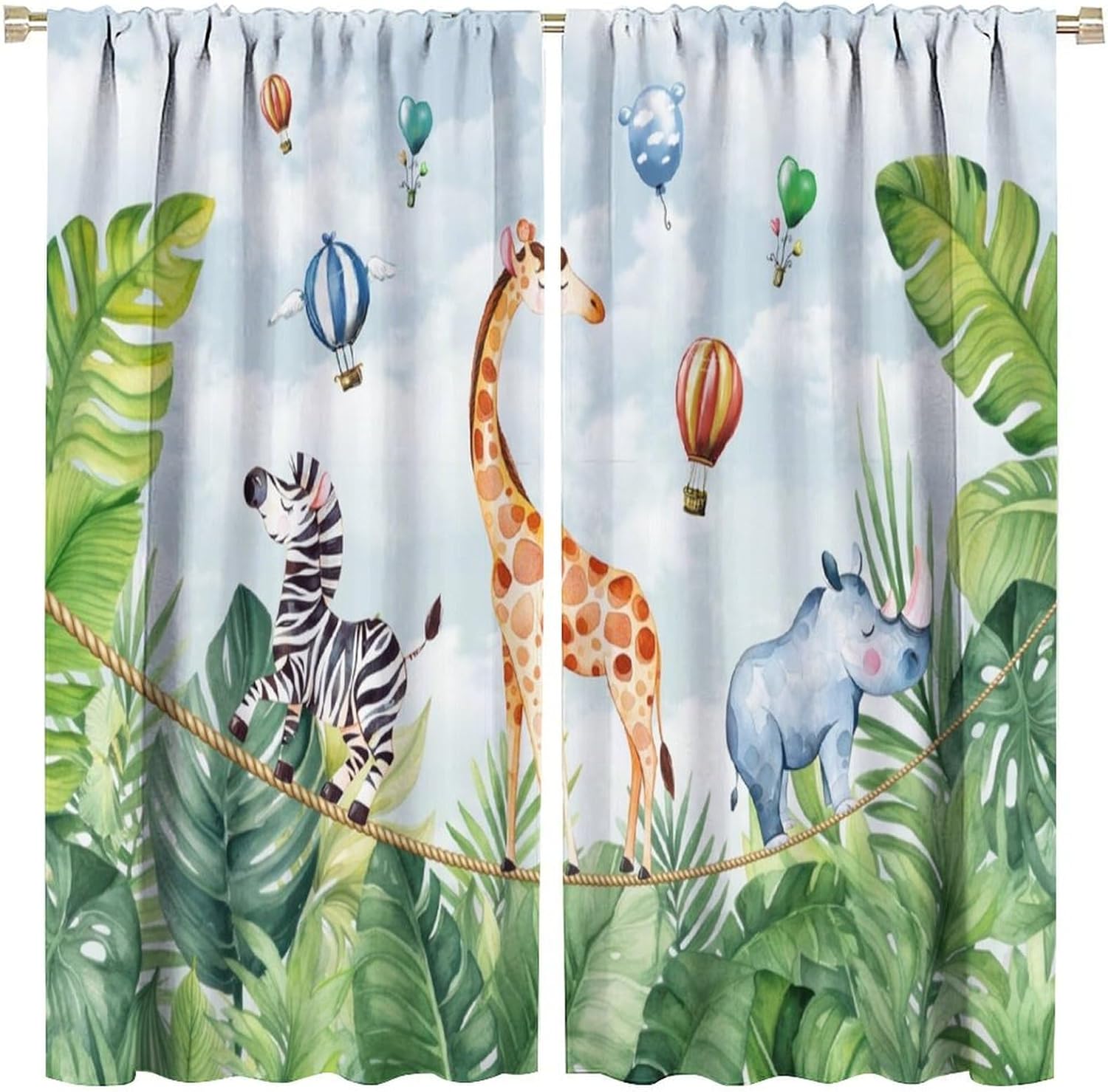Safari, jungle, verduisterings - Blackout Curtain Nursery recensie en prijs