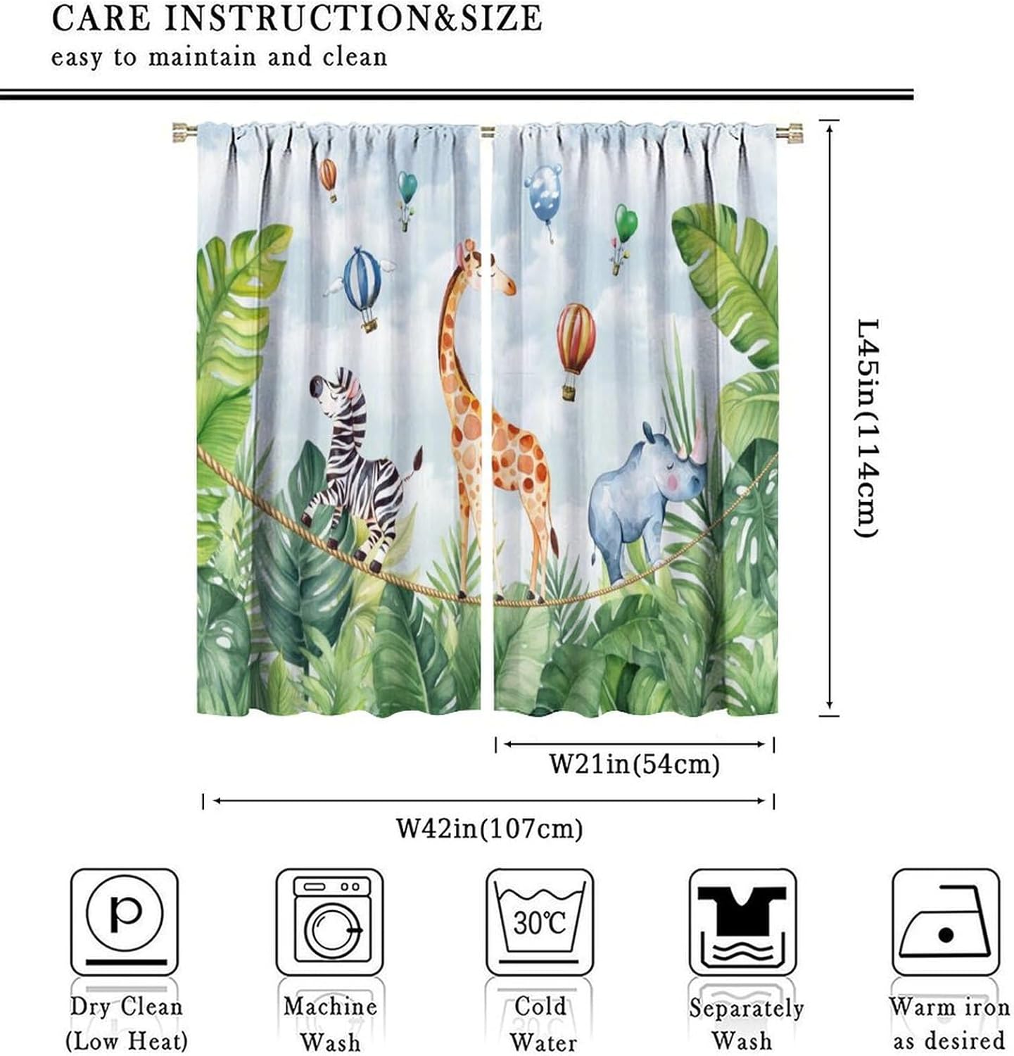 Safari, jungle, verduisterings - Blackout Curtain Nursery recensie en prijs