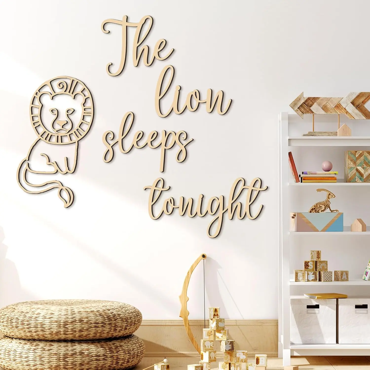 De leeuw slaapt vanavond houte - Baby Nursery Animal Theme recensie en prijs