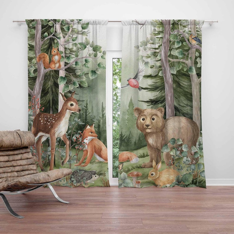 Woodland Dieren Gordijnen Kind - Blackout Curtain Nursery recensie en prijs