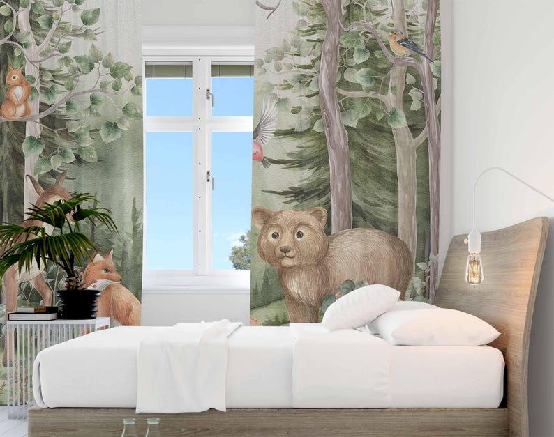 Woodland Dieren Gordijnen Kind - Blackout Curtain Nursery recensie en prijs