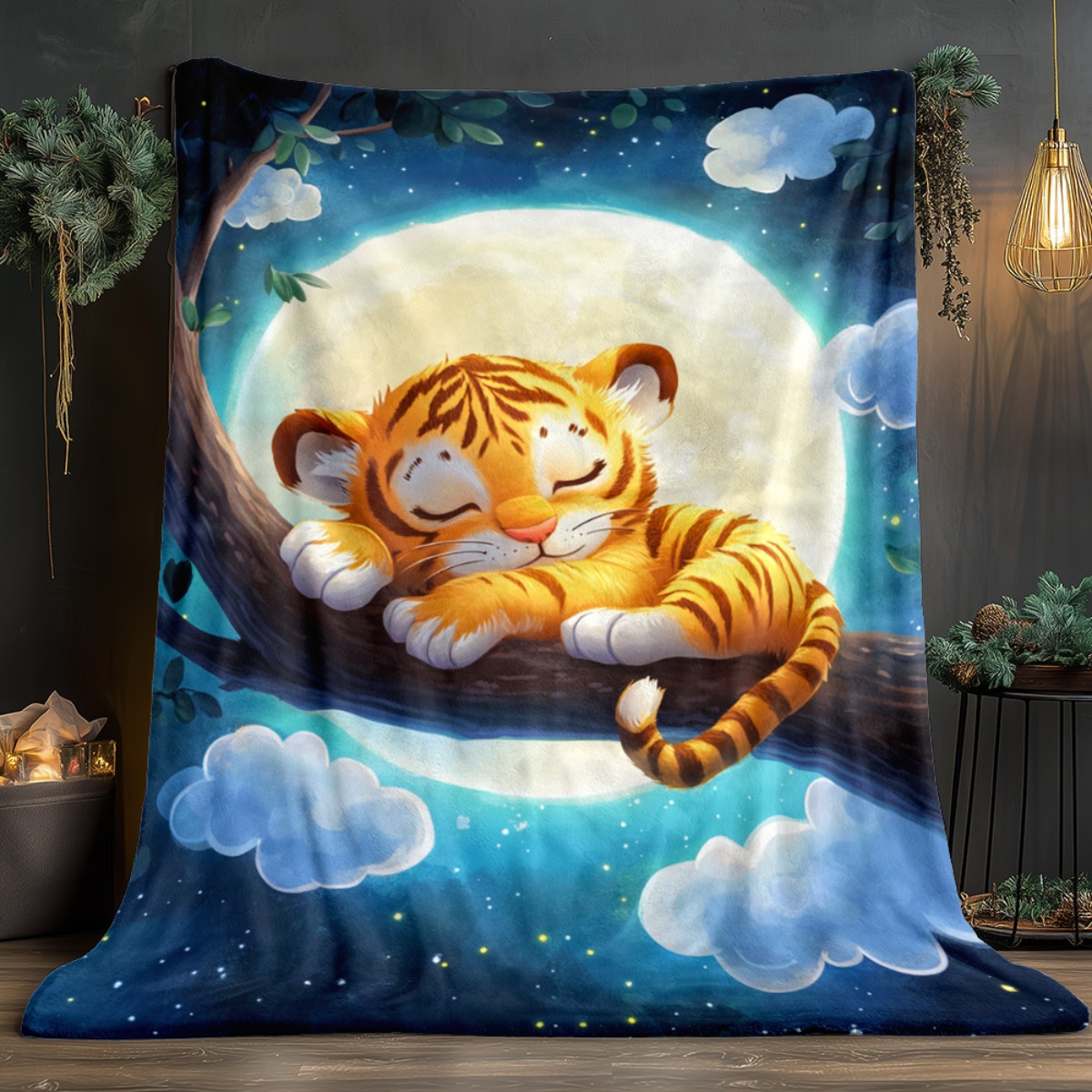 Leuke slapende tijger op boomt - Baby Nursery Animal Theme recensie en prijs