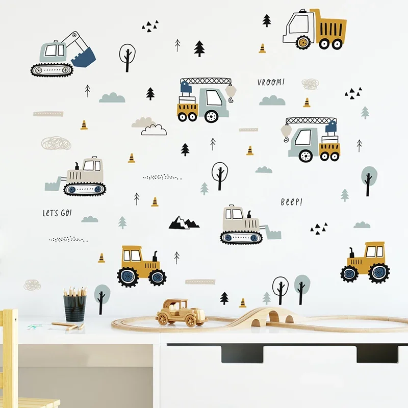 Handgetekende schattige auto's - Baby Nursery Wallpaper recensie en prijs