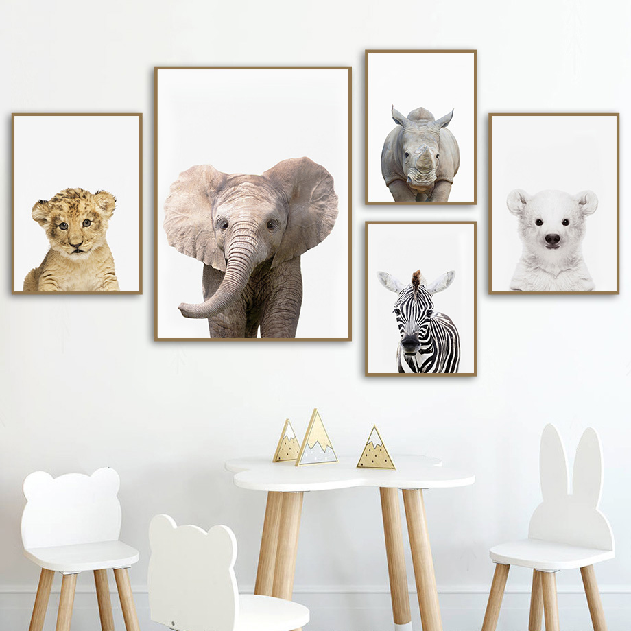 1 stuk frameloos canvas schild - Baby Nursery Jungle Animals recensie en prijs