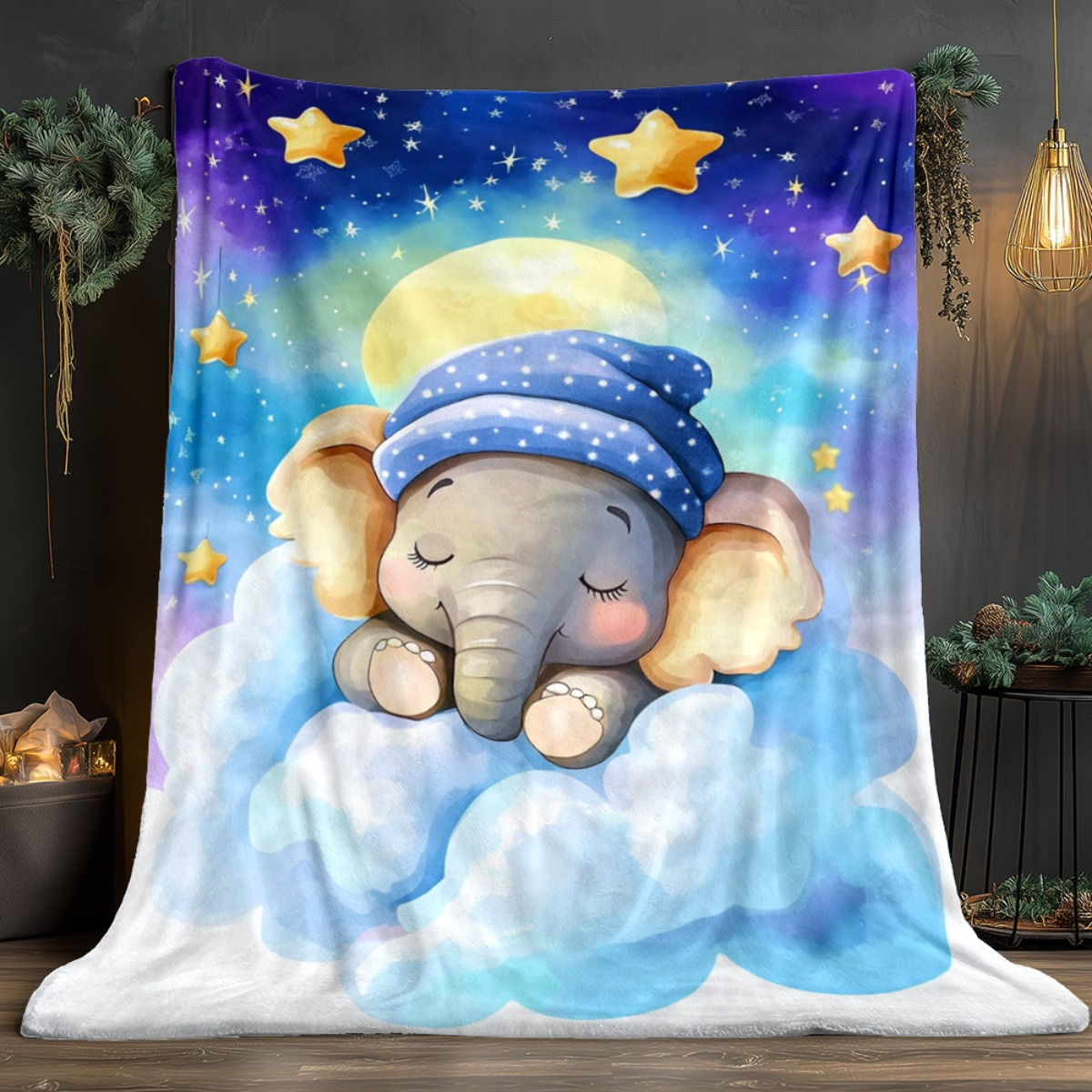 Slapende babyolifant wolk ster - Baby Nursery Animal Theme recensie en prijs