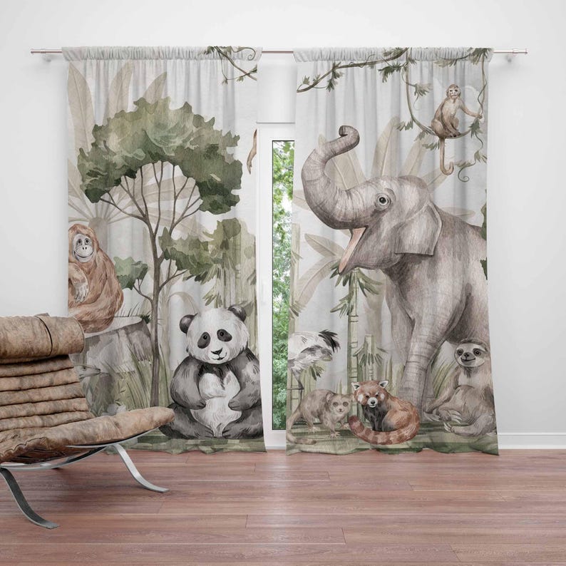 Safari Dieren Gordijnen Kinder - Blackout Curtain Nursery recensie en prijs