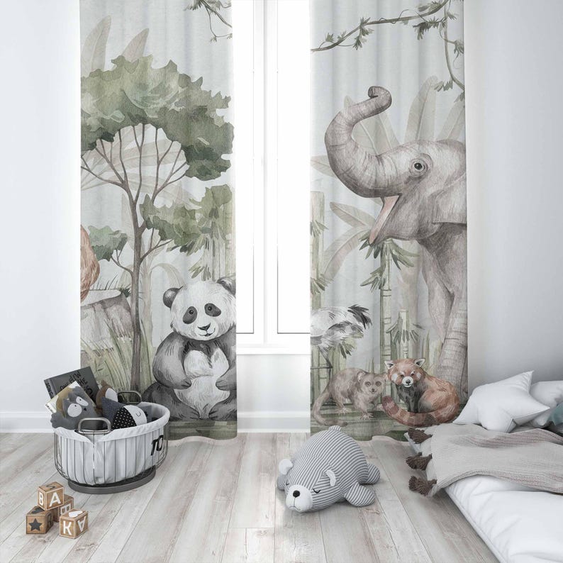 Safari Dieren Gordijnen Kinder - Blackout Curtain Nursery recensie en prijs