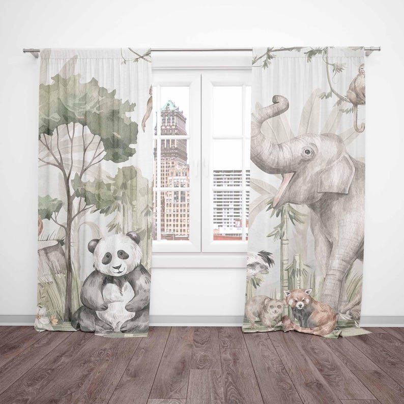 Safari Dieren Gordijnen Kinder - Blackout Curtain Nursery recensie en prijs