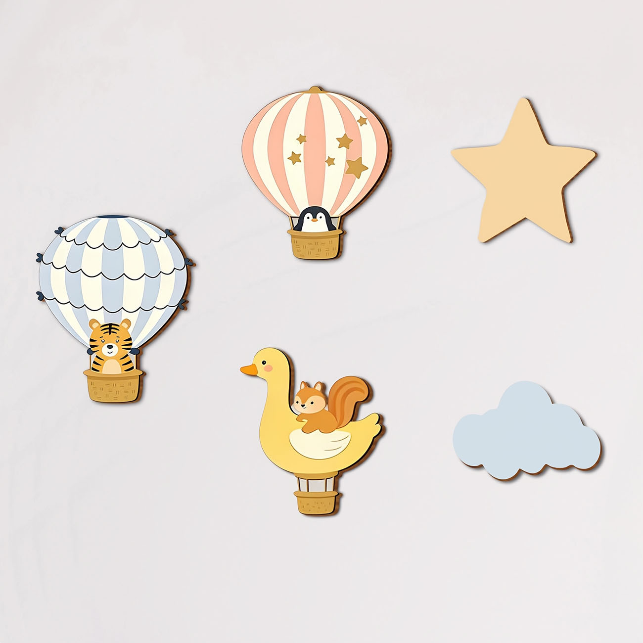 5 stuks dieren heteluchtballon - Baby Nursery Wallpaper recensie en prijs