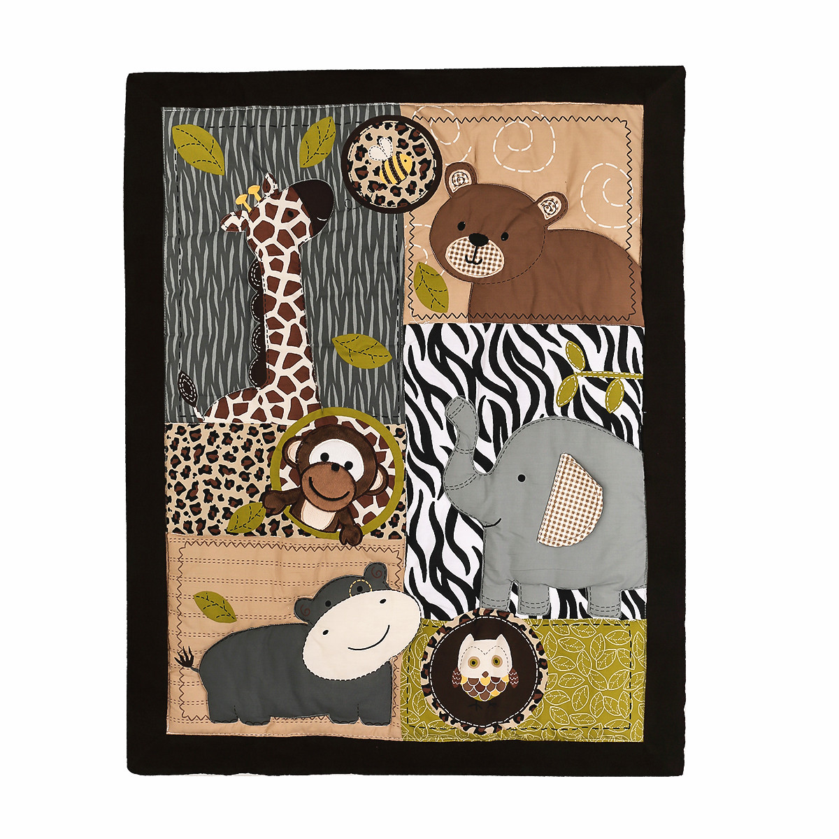 3 Stuks Geborduurde Pasgeboren - Baby Nursery Jungle Animals recensie en prijs